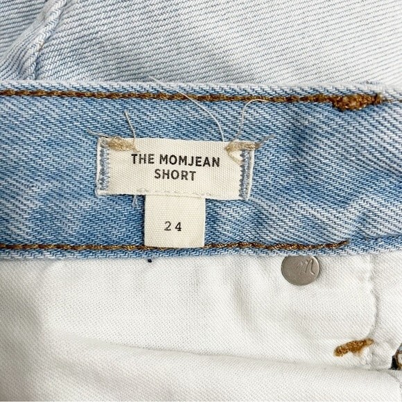 Madewell The Momjean Short in Fitzgerald Wash Light Wash Cutoff Women’s Size 24 - Picture 10 of 14